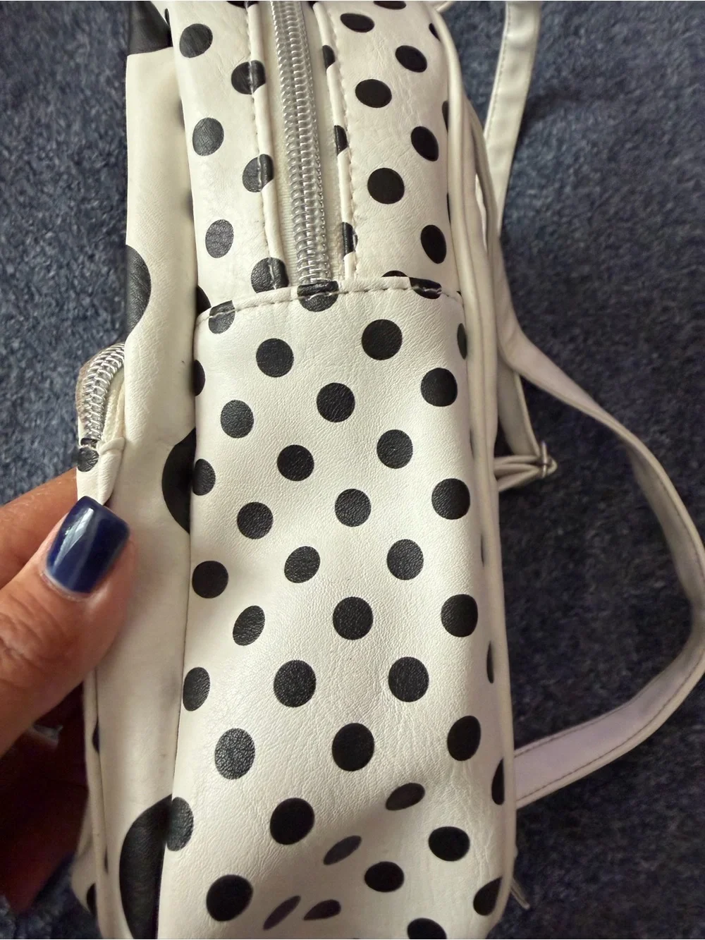 Justice Initial Polka Dot Mini Backpack Letter S Pom Pom